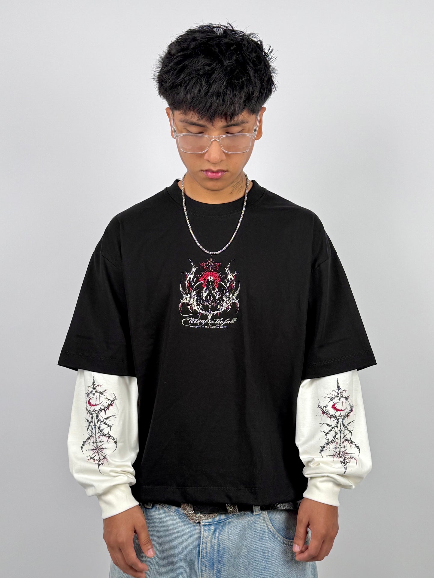 Manga larga negro Demon